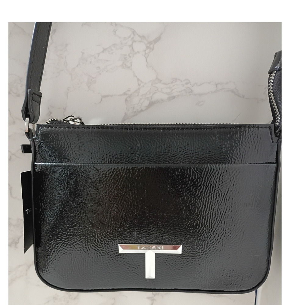 TAHARI Glossy Black Crossbody Bag - NWT